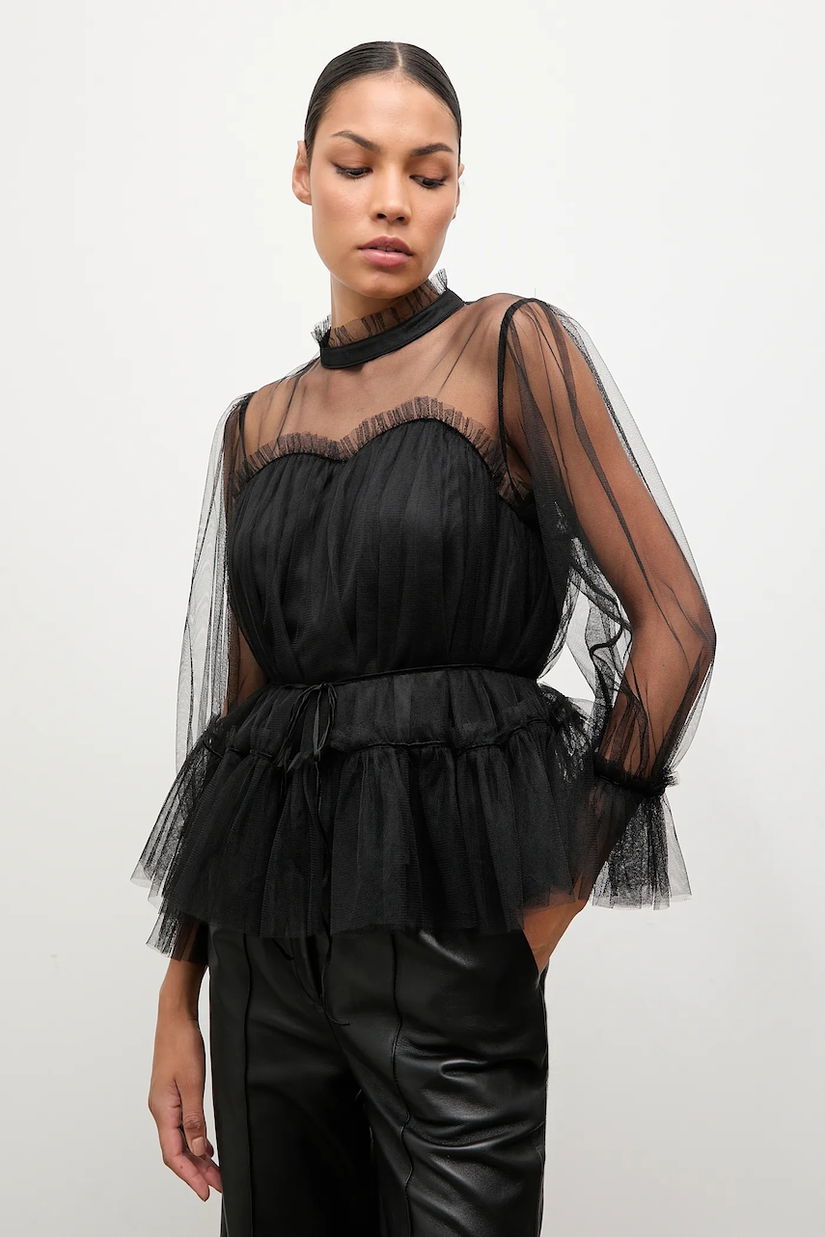 Answear.LAB bluza culoarea negru, neted
