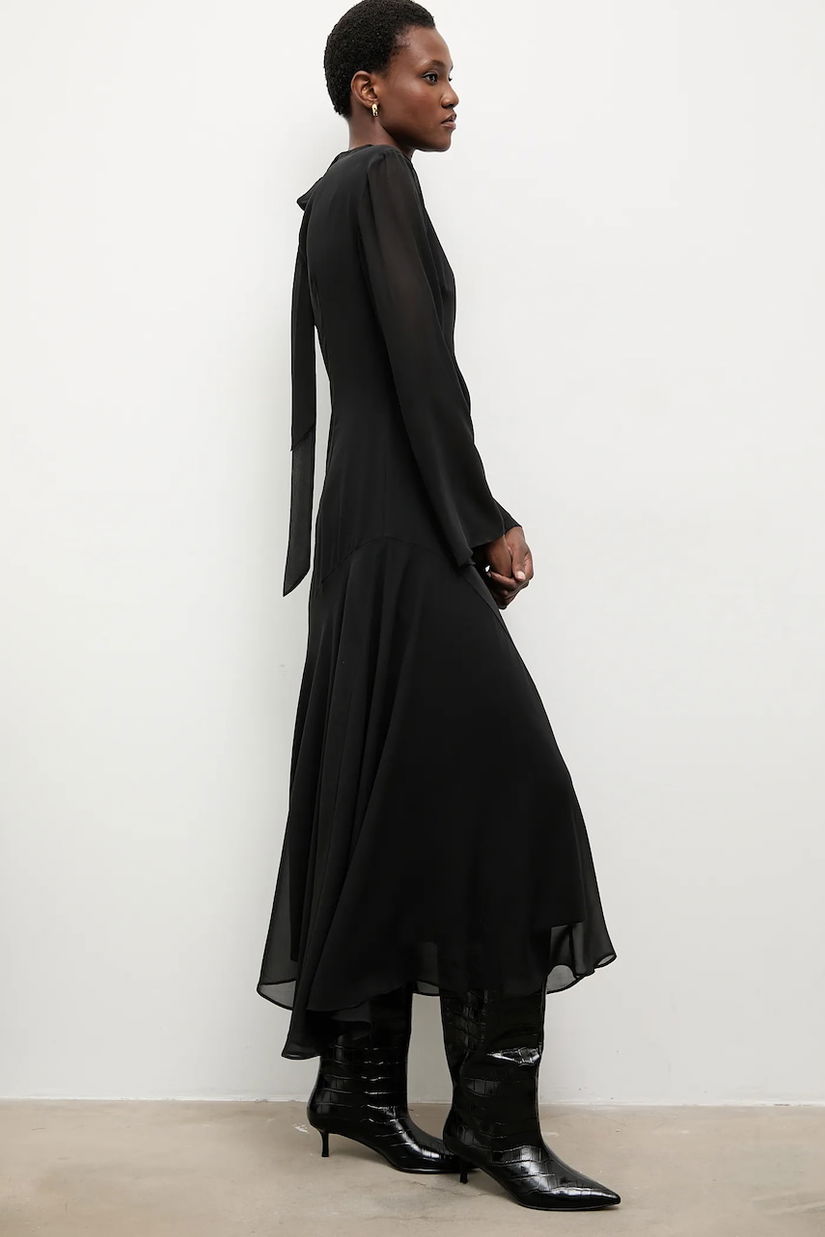 Answear.LAB rochie culoarea negru, maxi, evazati