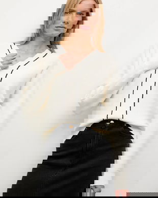 Answear.LAB pulover de casmir si matase culoarea bej