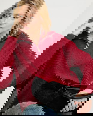 Answear.LAB pulover de cașmir culoarea rosu, cu guler