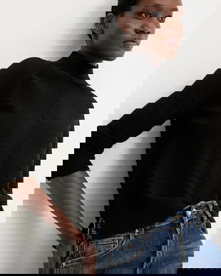 Answear.LAB pulover de cașmir culoarea negru, light, cu guler