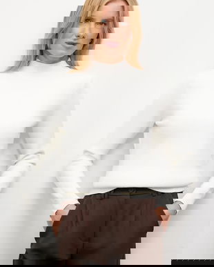 Answear.LAB pulover de cașmir culoarea bej, cu turtleneck