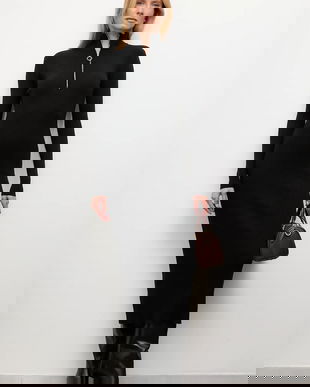 Answear.LAB rochie de cașmir culoarea negru, midi, mulata