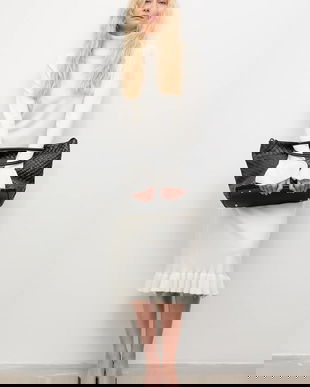 Answear.LAB rochie de cașmir culoarea bej, midi, drept