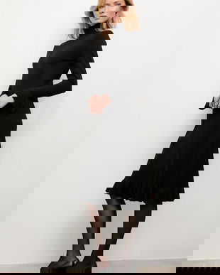 Answear.LAB rochie de cașmir culoarea negru, midi, drept