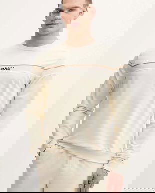 BOSS hanorac de bumbac culoarea negru, cu imprimeu, 50545589