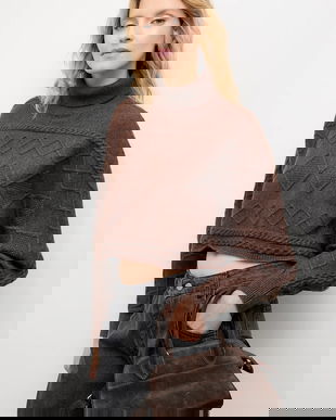 Answear.LAB pulover de cașmir culoarea maro, călduros, cu guler