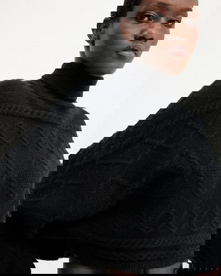 Answear.LAB pulover de cașmir culoarea negru, călduros, cu guler