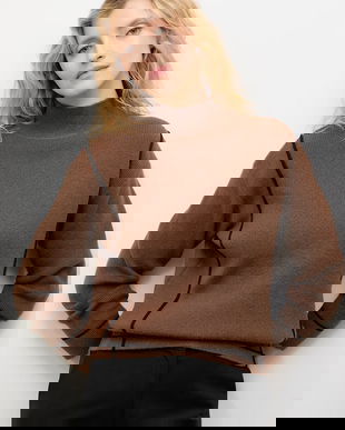 Answear.LAB pulover de cașmir culoarea maro, cu turtleneck