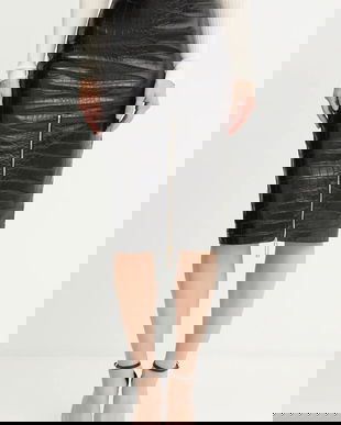 Elisabetta Franchi fustă culoarea negru, mini, creion, GO10856E2