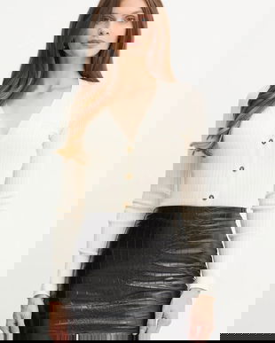 Elisabetta Franchi cardigan din amestec de lână culoarea bej, light, MK33S57E2