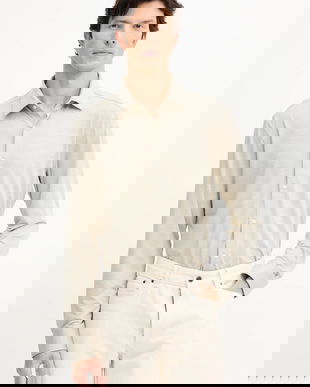 BOSS cămașă culoarea bej, cu guler clasic, slim, 50550563