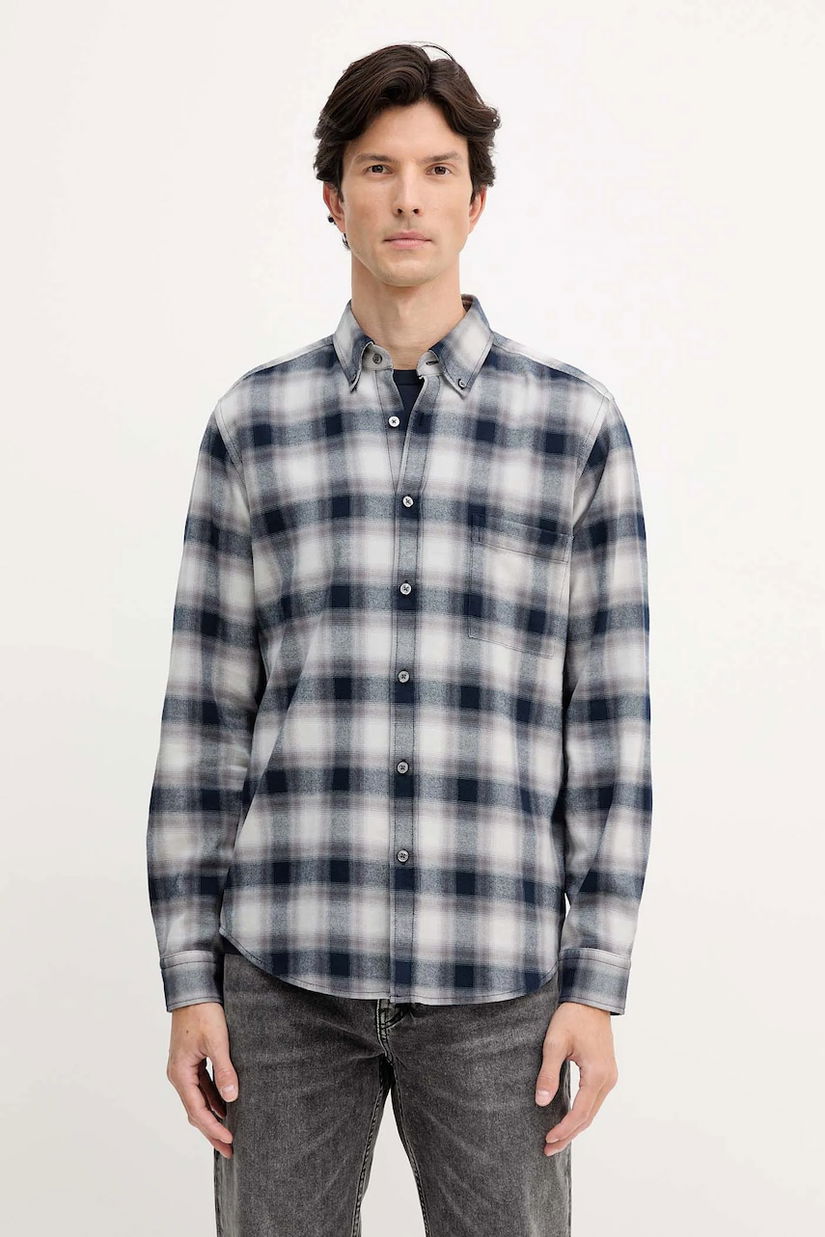 BOSS Orange cămașă din bumbac culoarea gri, cu guler button-down, regular, 50549430