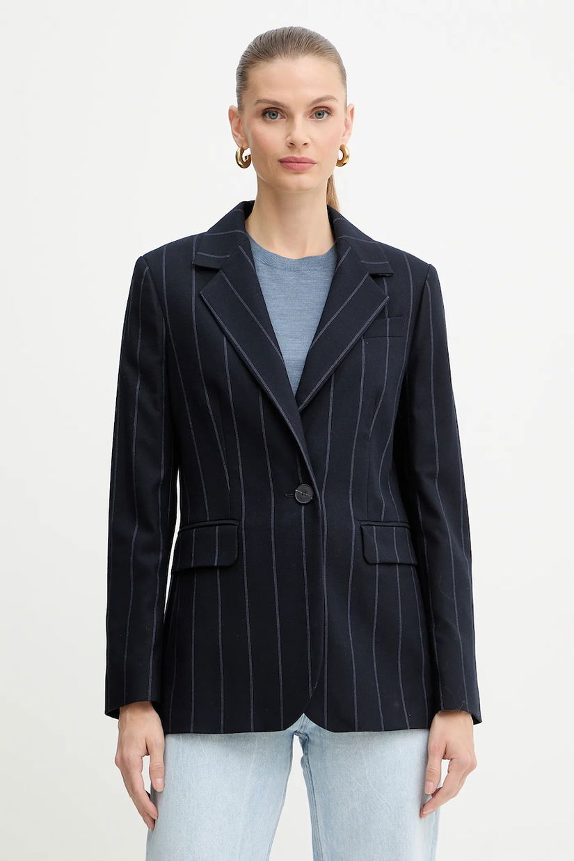 MAX&Co. sacou culoarea bleumarin, un singur rand de nasturi, cu model, 2526046033200