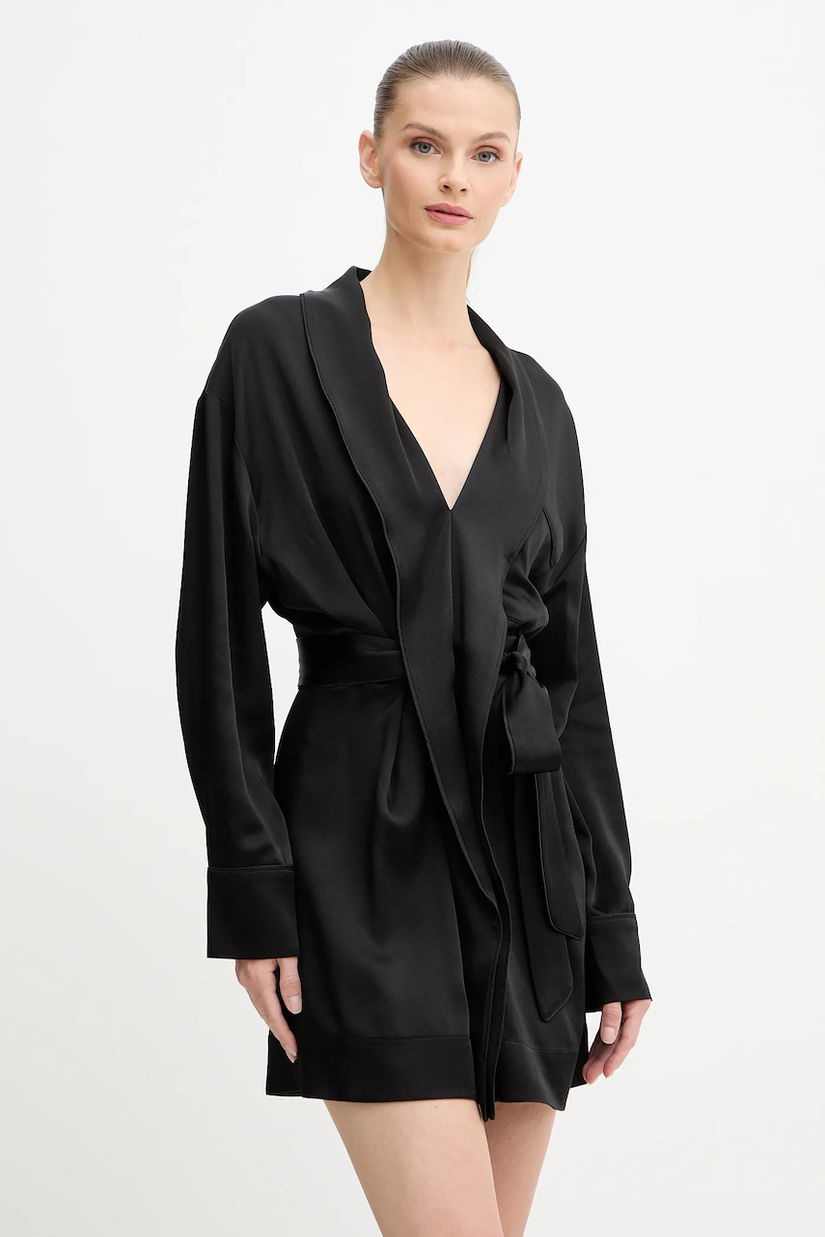 Victoria Beckham rochie culoarea negru, mini, drept, 1425WDR007032A