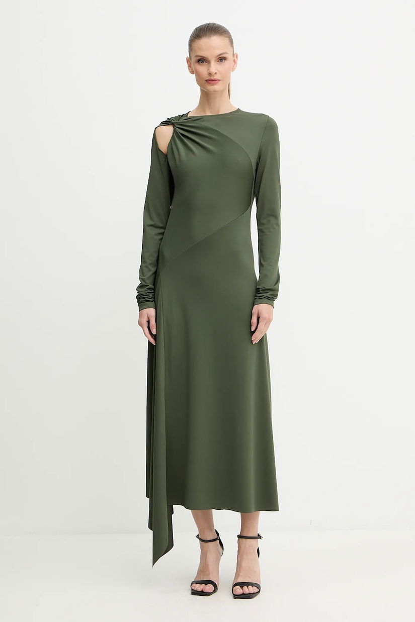 Victoria Beckham rochie culoarea verde, maxi, drept, 1425JDR006789A