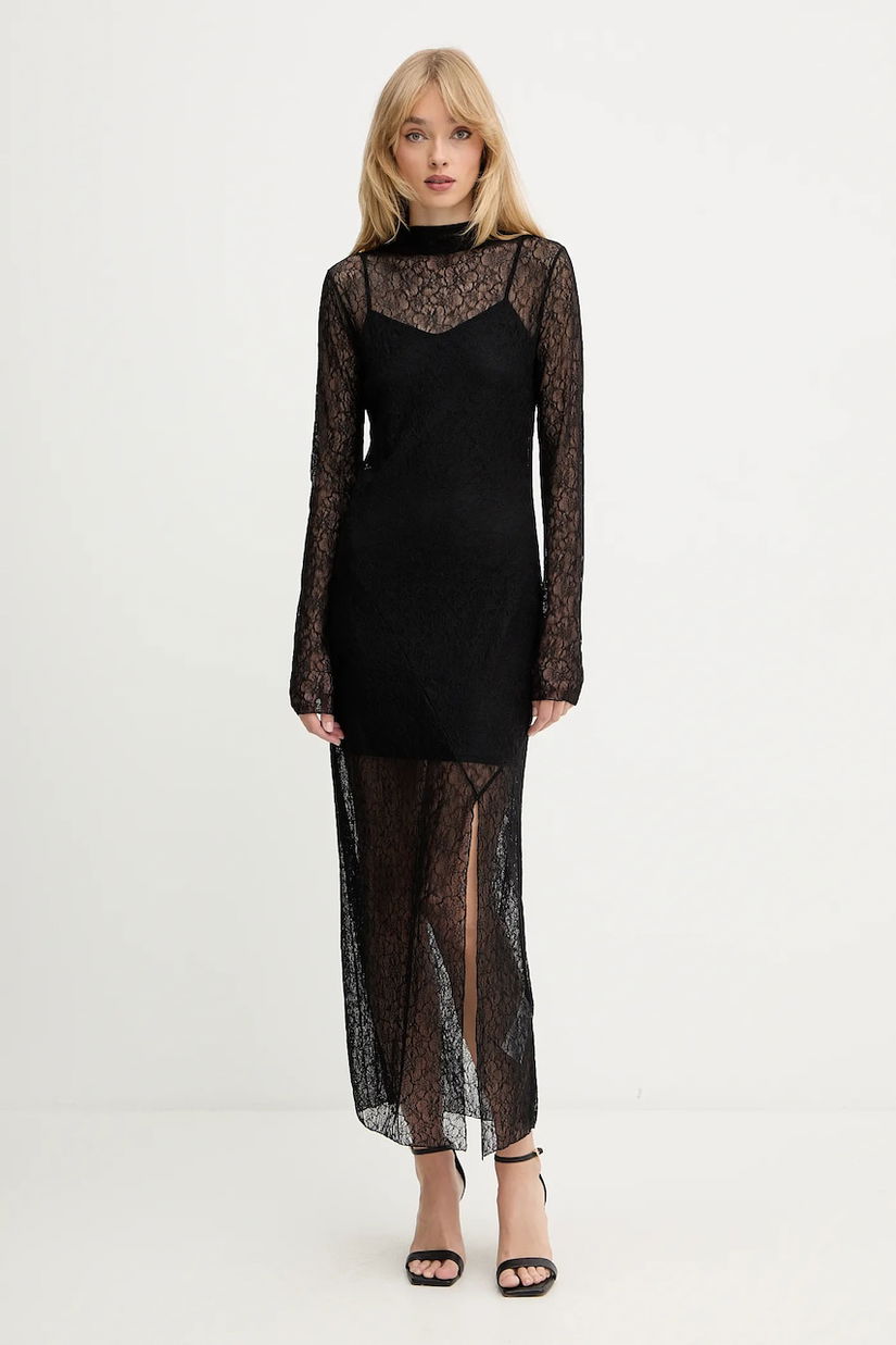 Marella rochie culoarea negru, maxi, drept, 2523626041200