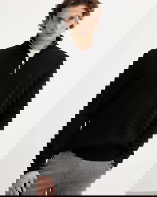 Marc O'Polo pulover din amestec de lână culoarea negru, light, 529514460314