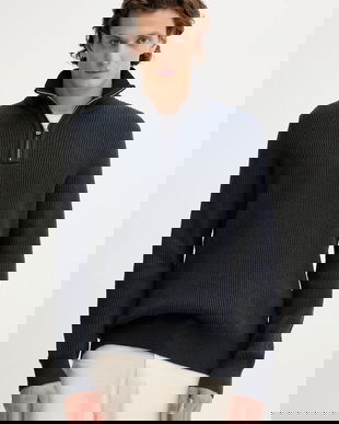 Marc O'Polo pulover din amestec de lână culoarea bleumarin, călduros, 529507960118