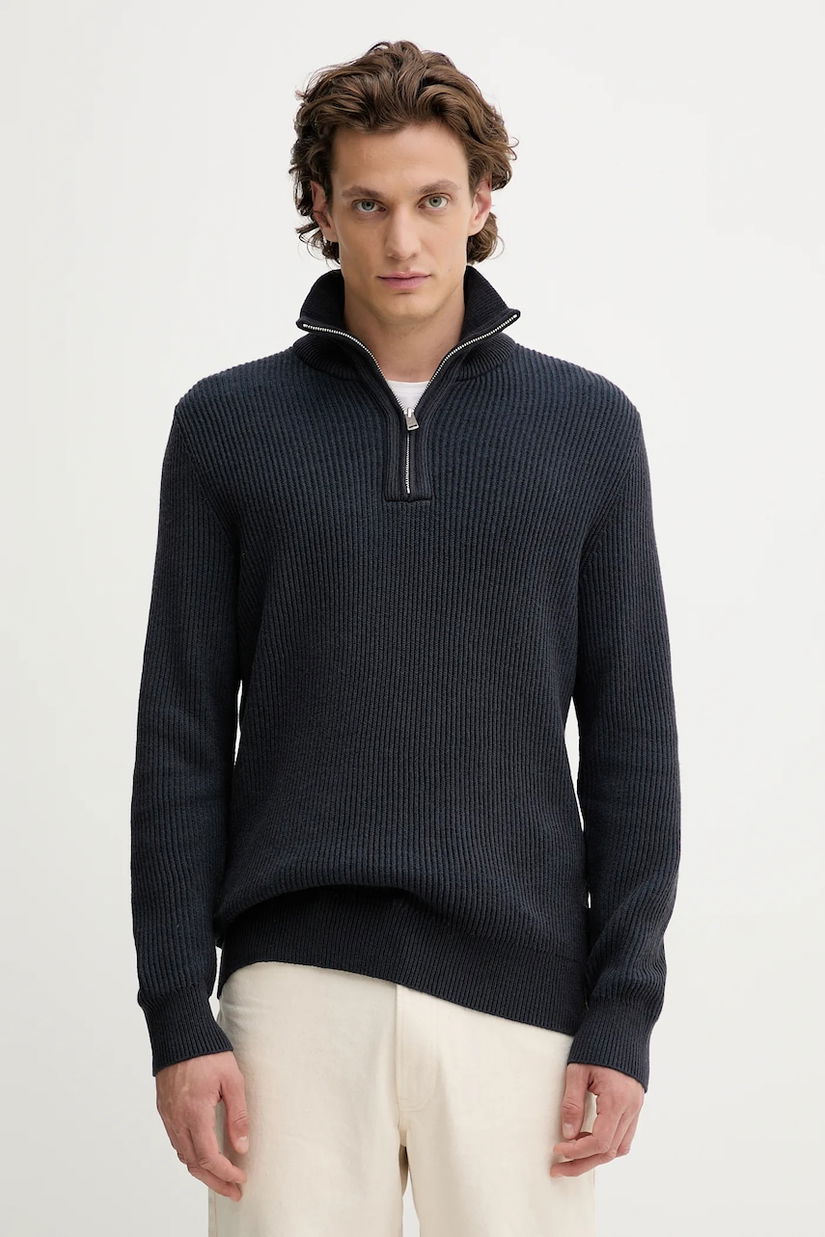 Marc O'Polo pulover din amestec de lână culoarea bleumarin, călduros, 529507960118