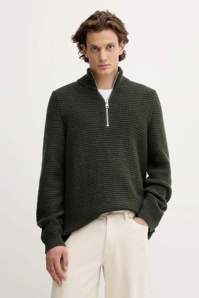 Marc O'Polo pulover din amestec de lână culoarea verde, călduros, 5000007327