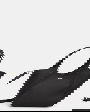 BOSS geantă de mână din piele întoarsă culoarea negru, 50552118