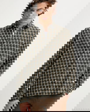 Marc O'Polo cămașă din bumbac culoarea verde, cu guler clasic, regular, 5000007117