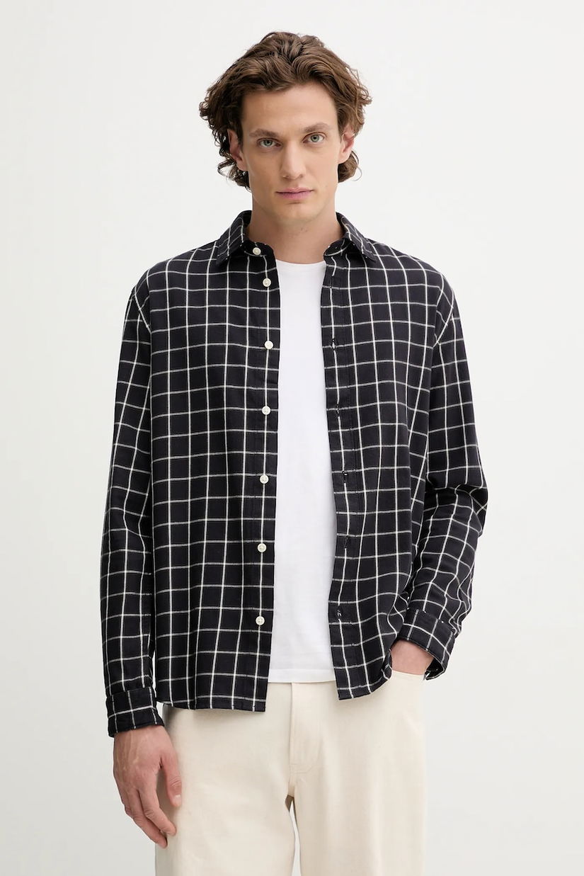 Marc O'Polo cămașă din bumbac culoarea bleumarin, cu guler clasic, regular, 5000007117