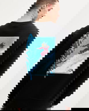 The North Face hanorac de bumbac culoarea negru, cu imprimeu, NF0A8EU5JK31