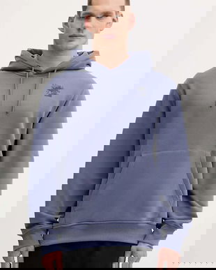 The North Face hanorac de bumbac Powder Days culoarea violet, cu glugă, cu imprimeu, NF0A8E4GBTR1