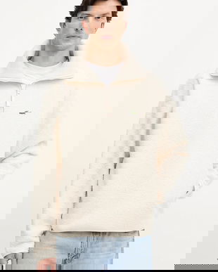 Lacoste hanorac fleece culoarea bej, uni, SH5500