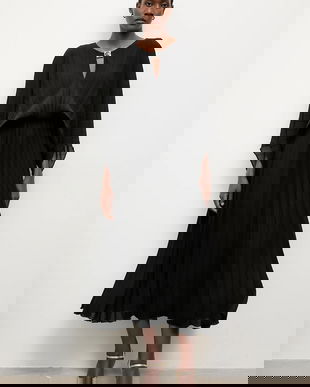 Answear.LAB rochie culoarea negru, maxi, evazati