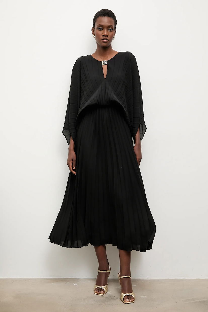 Answear.LAB rochie culoarea negru, maxi, evazati