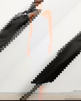 Answear.LAB rochie culoarea negru, midi, drept