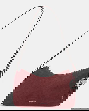 MICHAEL Michael Kors geantă din nubuck culoarea bordo, 30F5SY5M2L