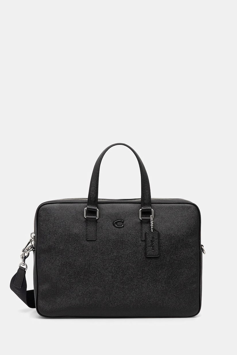 Coach geantă pentru laptop din piele Caden culoarea negru, CCC80