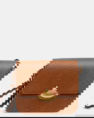 Sessun poșetă de piele culoarea maro, 25102002