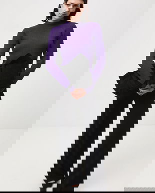 Medicine pulover culoarea violet, cu turtleneck