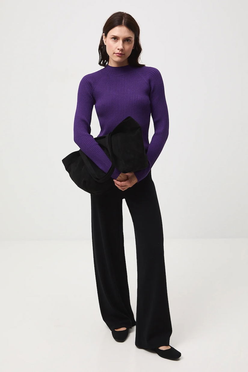 Medicine pulover culoarea violet, cu turtleneck
