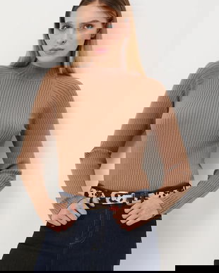 Medicine pulover culoarea bej, cu turtleneck