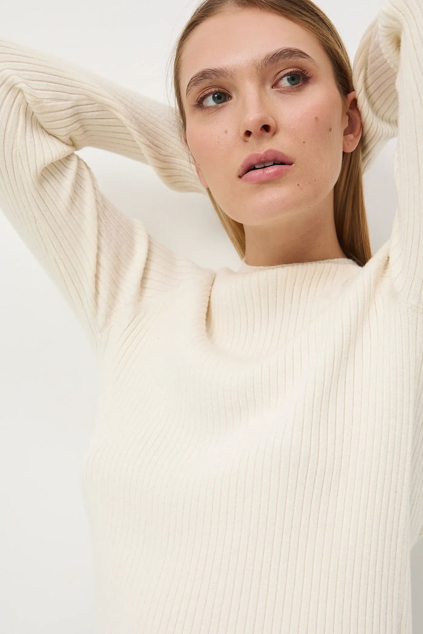 Medicine pulover culoarea bej, cu turtleneck
