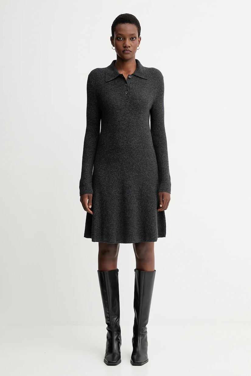 Marc O'Polo rochie cu lână culoarea gri, mini, evazați, 5000006940