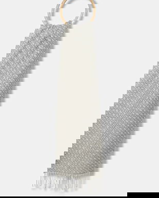 BOSS eșarfă de lână culoarea gri, cu imprimeu, 50549852