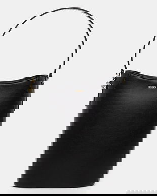 BOSS poșetă de piele culoarea negru, 50552149