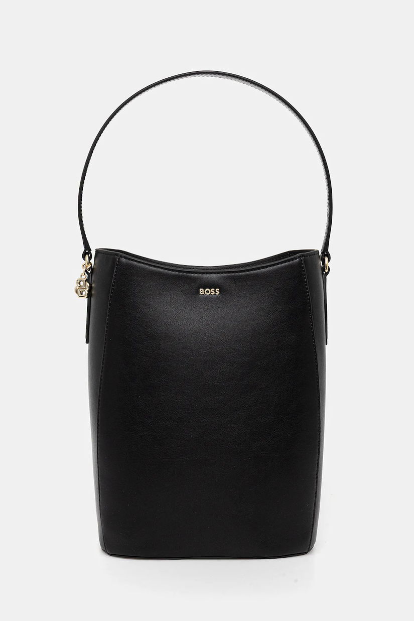 BOSS poșetă de piele culoarea negru, 50552149