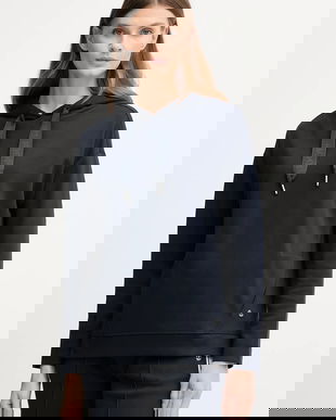 Joop! bluză culoarea violet, cu glugă, uni, 30032522 10007096