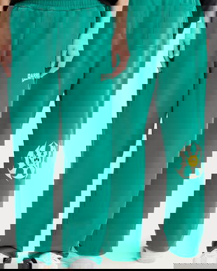 Barrow pantaloni de trening culoarea verde, cu imprimeu, F5BWUAFP045