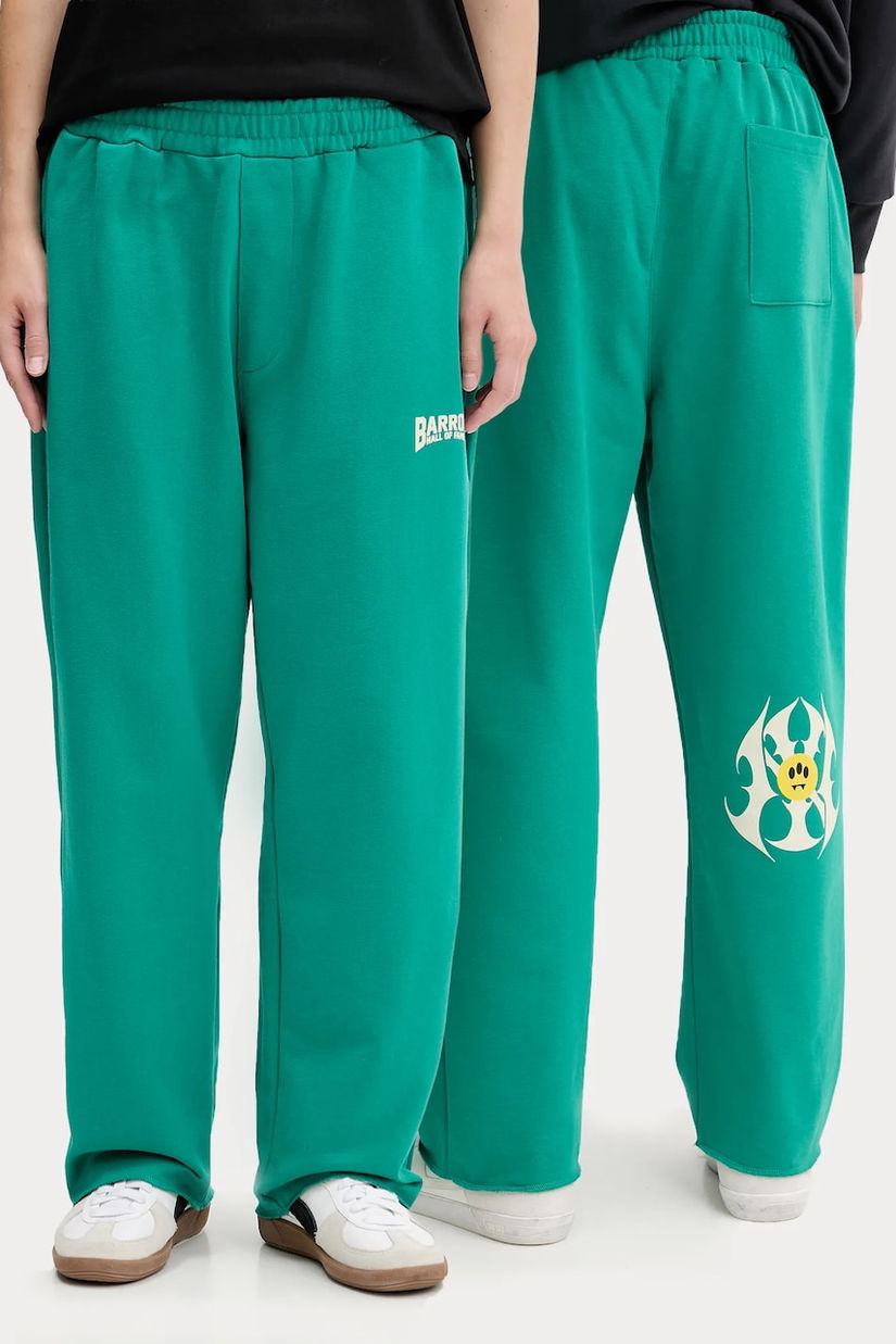 Barrow pantaloni de trening culoarea verde, cu imprimeu, F5BWUAFP045