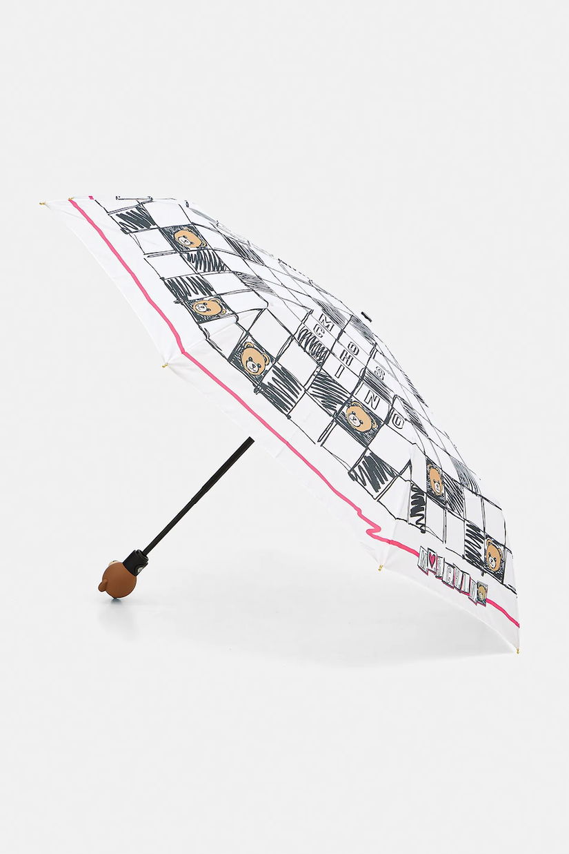 Moschino umbrelă culoarea alb, 8620