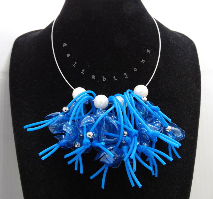 Colier statement unicat - Blue Chaos (cod1280)